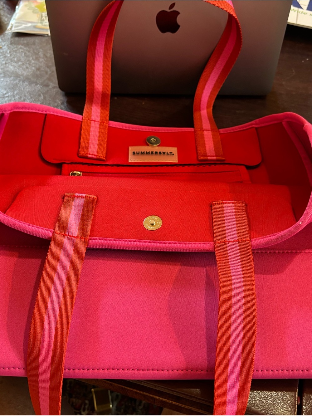SUMMERSLYT Pink & Red Tote Bag NWOT